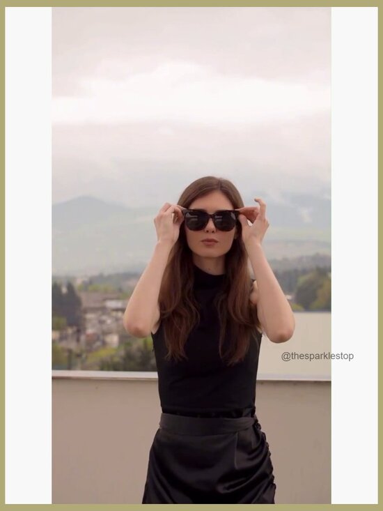 Large Polarized Cat Eye Sunglasses with Composite Frame main image 4